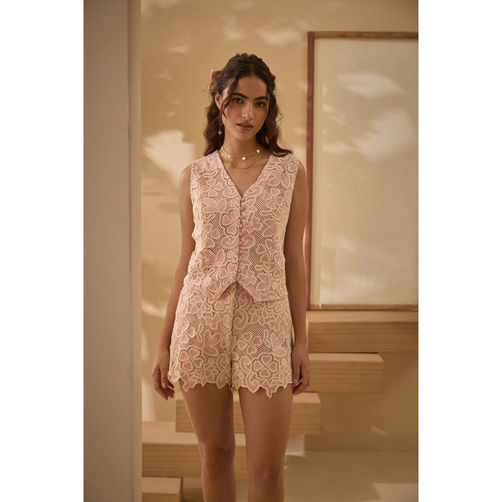 Label Deepika Nagpal Pink Lucy Co-Ord (Set of 2)