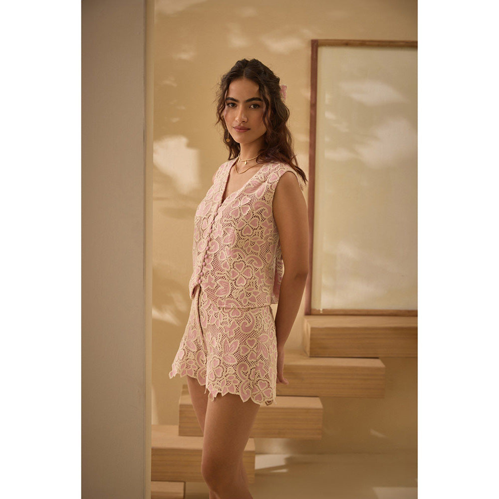 Label Deepika Nagpal Pink Lucy Co-Ord (Set of 2)