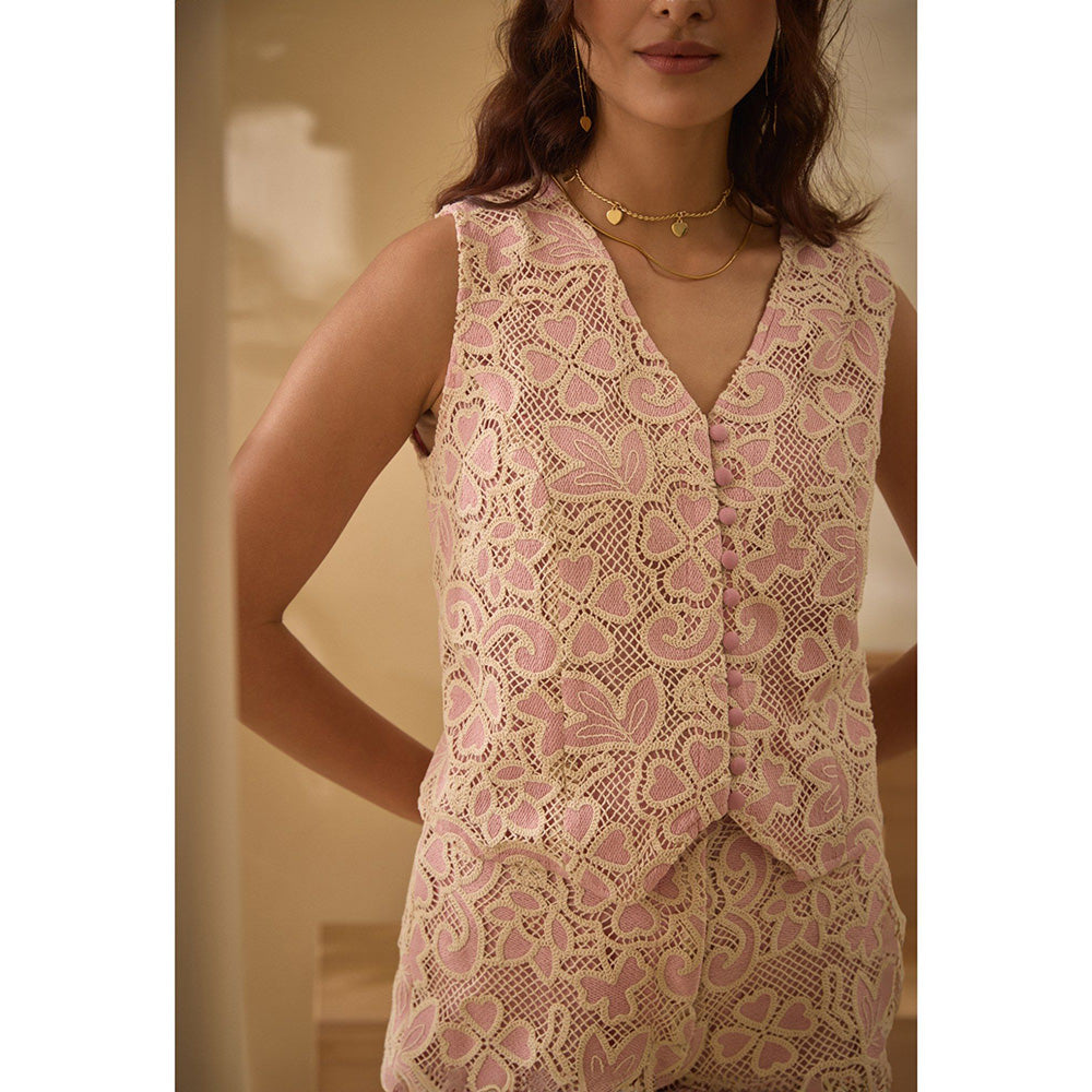 Label Deepika Nagpal Pink Lucy Co-Ord (Set of 2)