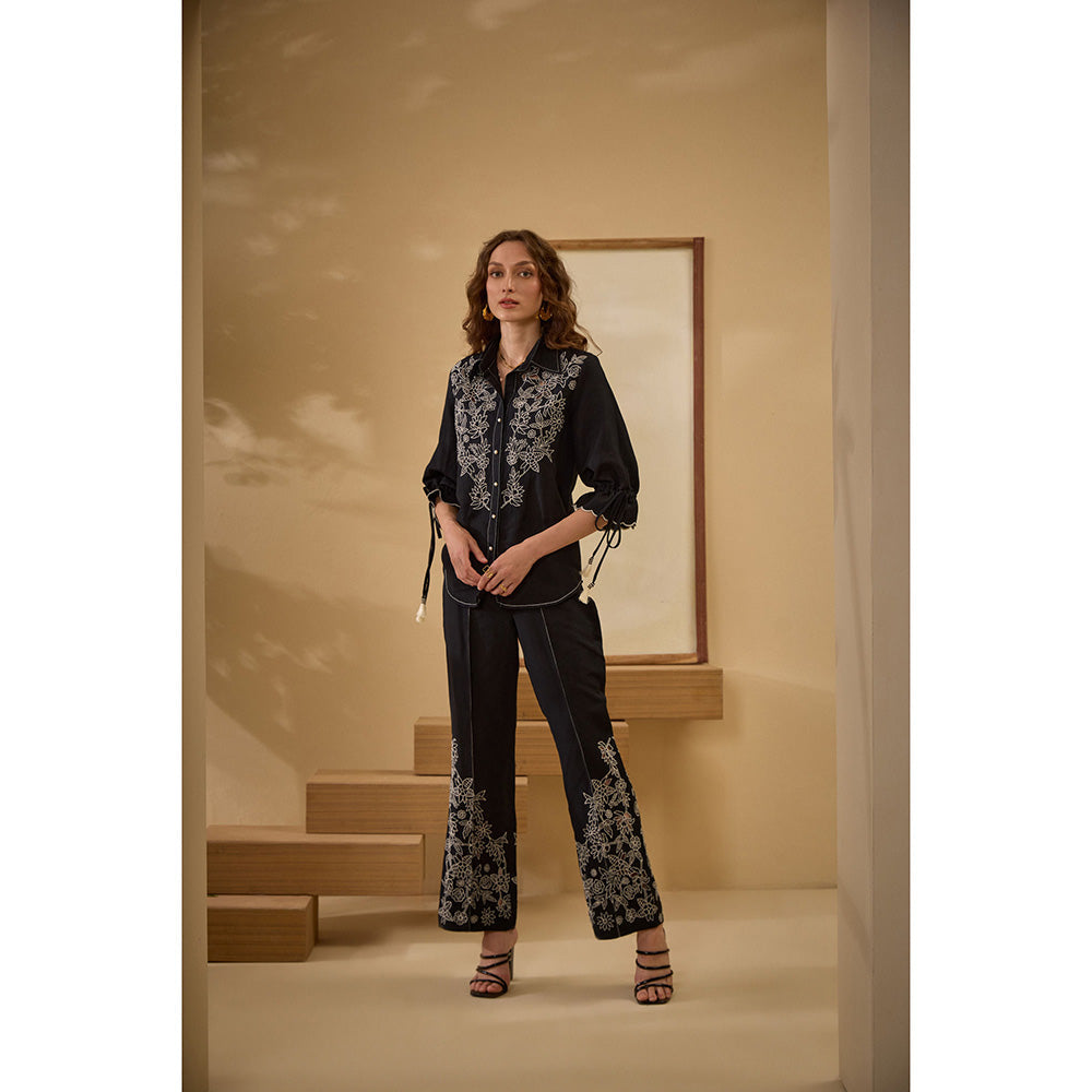 Label Deepika Nagpal Black Cathryn Co-Ord (Set of 2)