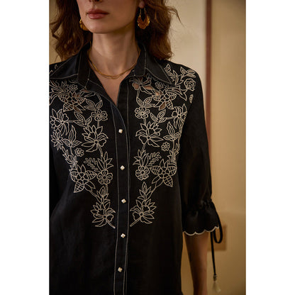 Label Deepika Nagpal Black Cathryn Co-Ord (Set of 2)