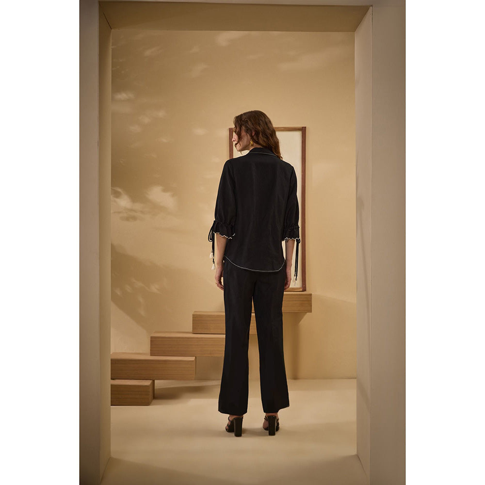 Label Deepika Nagpal Black Cathryn Co-Ord (Set of 2)