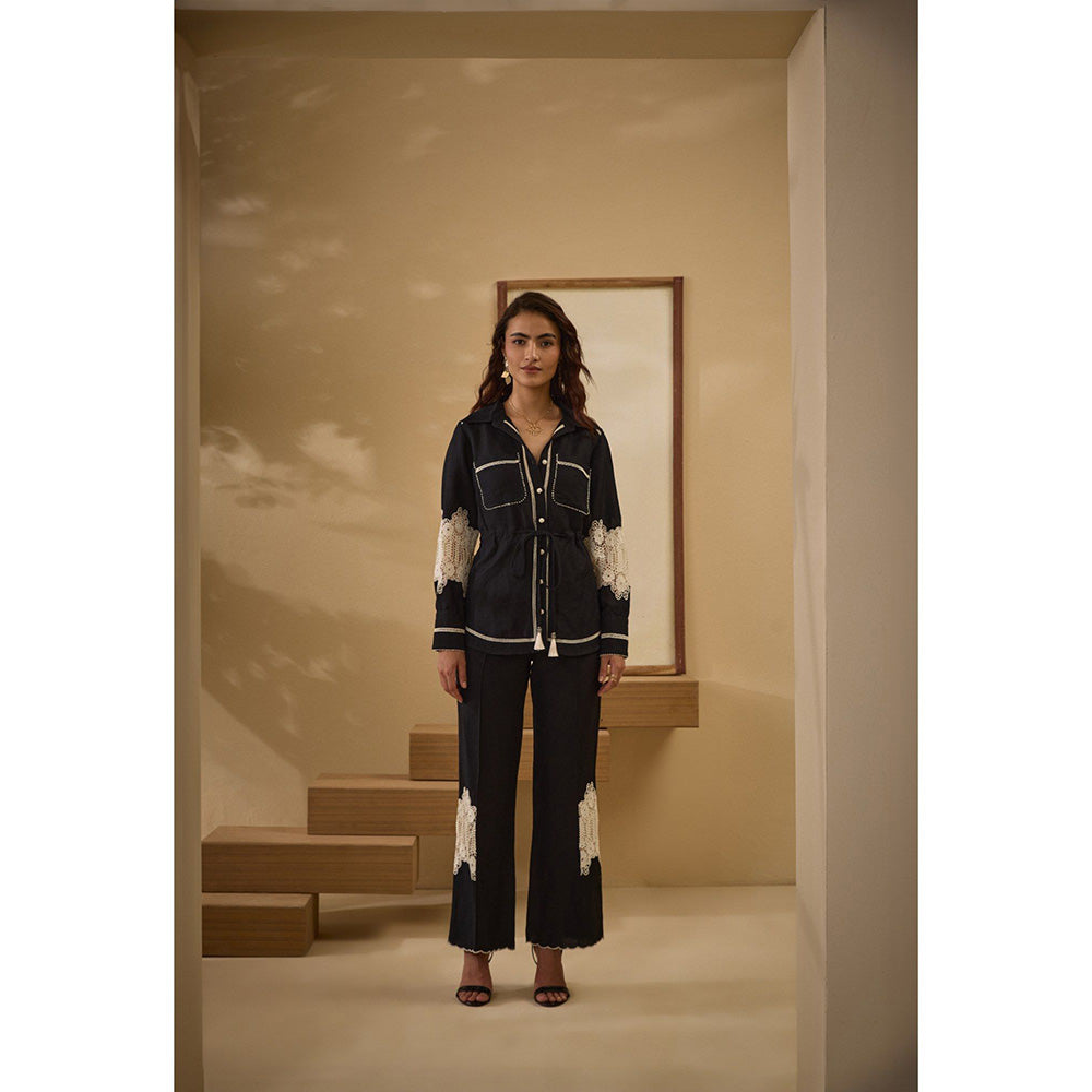 Label Deepika Nagpal Black Sheryl Co-Ord (Set of 2)