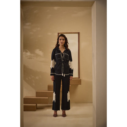 Label Deepika Nagpal Black Sheryl Co-Ord (Set of 2)