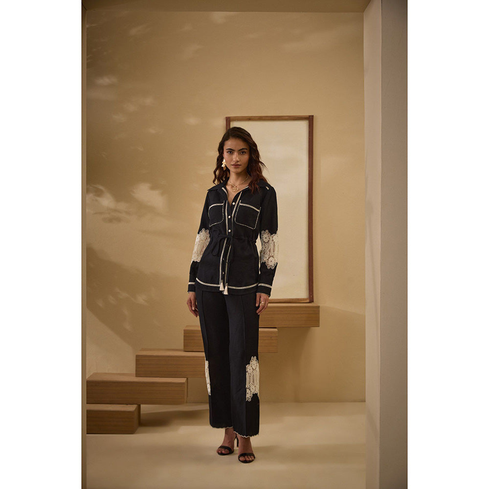 Label Deepika Nagpal Black Sheryl Co-Ord (Set of 2)