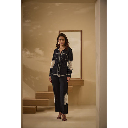 Label Deepika Nagpal Black Sheryl Co-Ord (Set of 2)