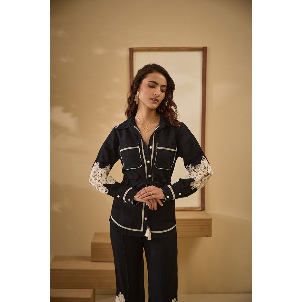 Label Deepika Nagpal Black Sheryl Co-Ord (Set of 2)