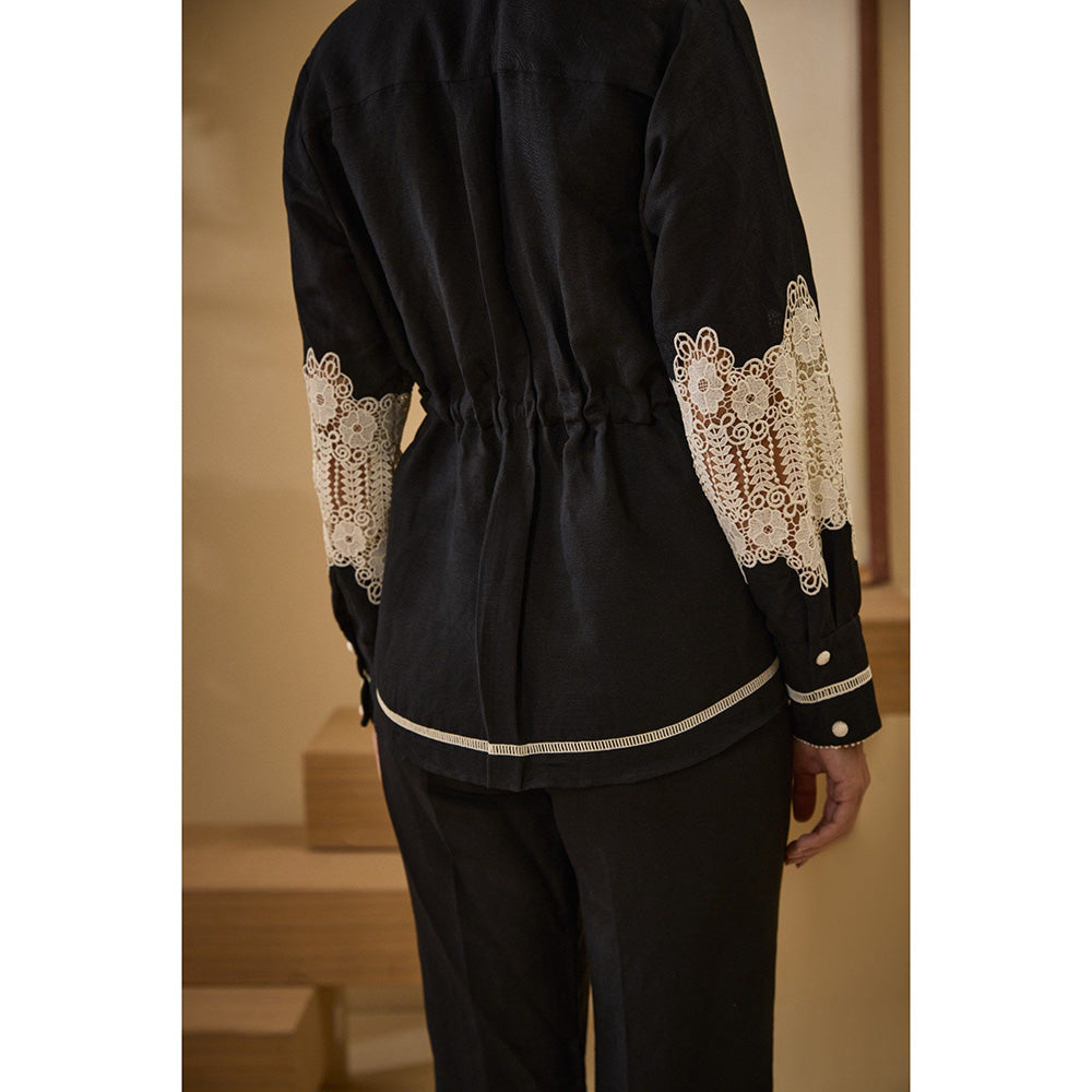 Label Deepika Nagpal Black Sheryl Co-Ord (Set of 2)