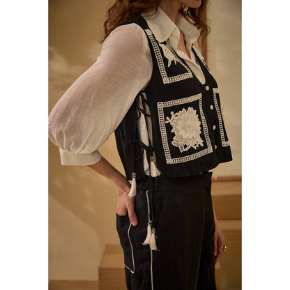 Label Deepika Nagpal Black Genie Co-Ord (Set of 3)