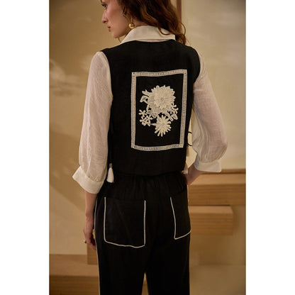 Label Deepika Nagpal Black Genie Co-Ord (Set of 3)