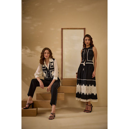 Label Deepika Nagpal Black Genie Co-Ord (Set of 3)