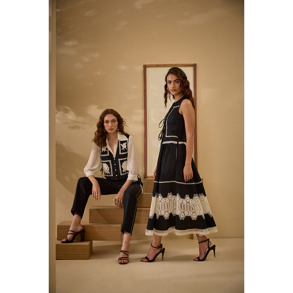 Label Deepika Nagpal Black Genie Co-Ord (Set of 3)