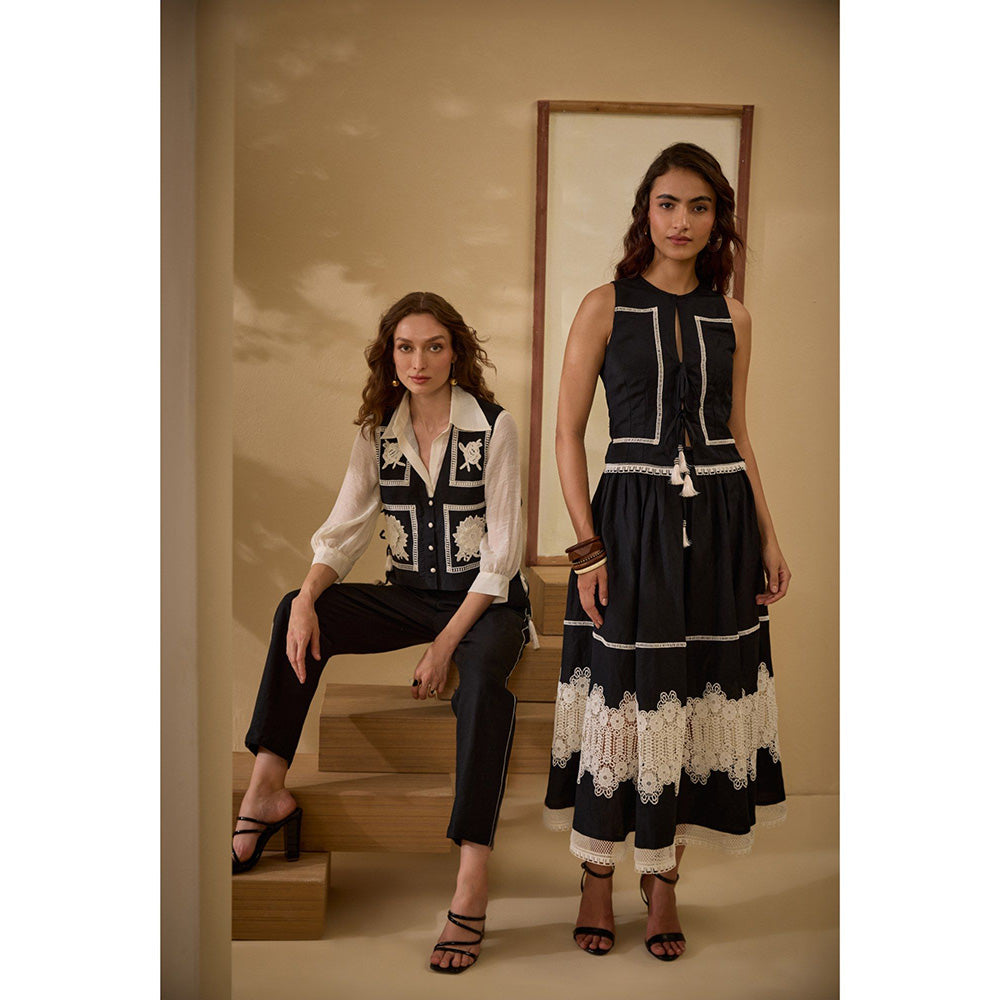 Label Deepika Nagpal Black Genie Co-Ord (Set of 3)