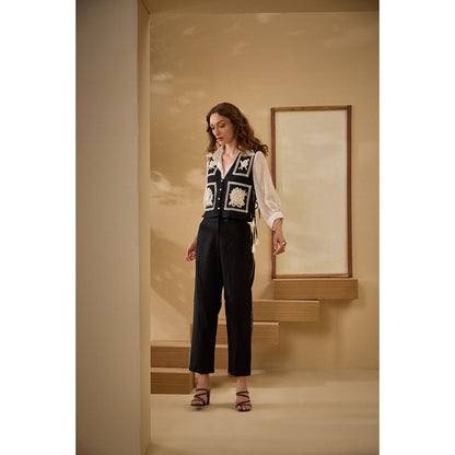 Label Deepika Nagpal Black Genie Co-Ord (Set of 3)