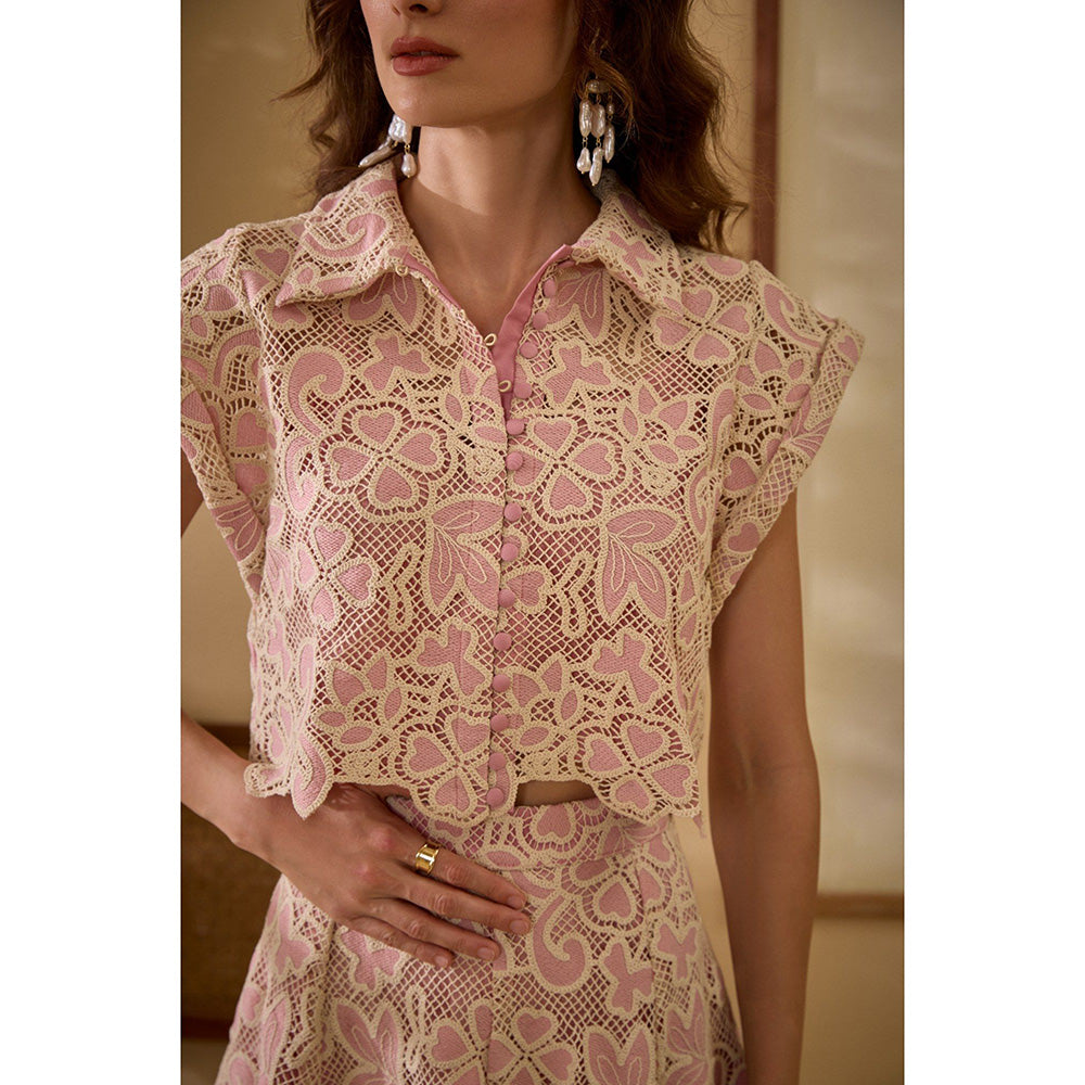 Label Deepika Nagpal Pink Nina Co-Ord (Set of 2)