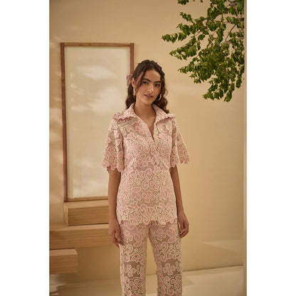 Label Deepika Nagpal Pink Rae Co-Ord (Set of 3)