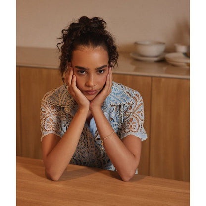 Label Deepika Nagpal Blue Dress with Slip and Belt (Set of 3)