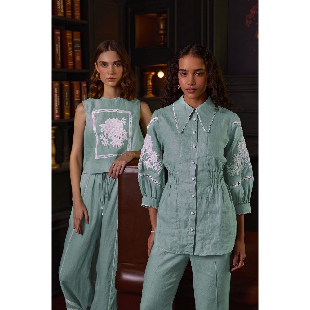 Label Deepika Nagpal Green Mila Co-Ord (Set of 2)