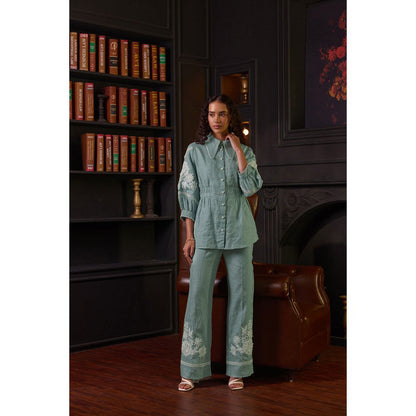 Label Deepika Nagpal Green Mila Co-Ord (Set of 2)