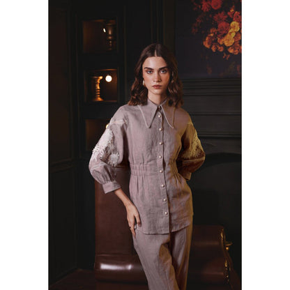 Label Deepika Nagpal Mauve Mila Co-Ord (Set of 2)