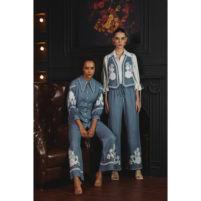 Label Deepika Nagpal Blue Mila Co-Ord (Set of 2)