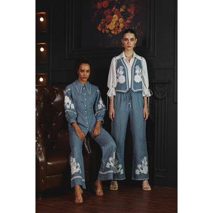 Label Deepika Nagpal Blue Mila Co-Ord (Set of 2)