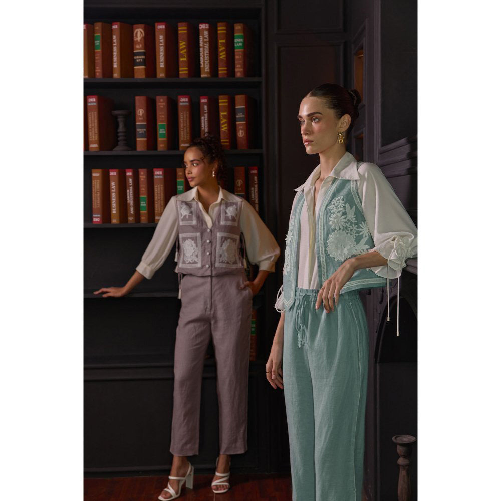 Label Deepika Nagpal Green Janette Co-Ord (Set of 3)