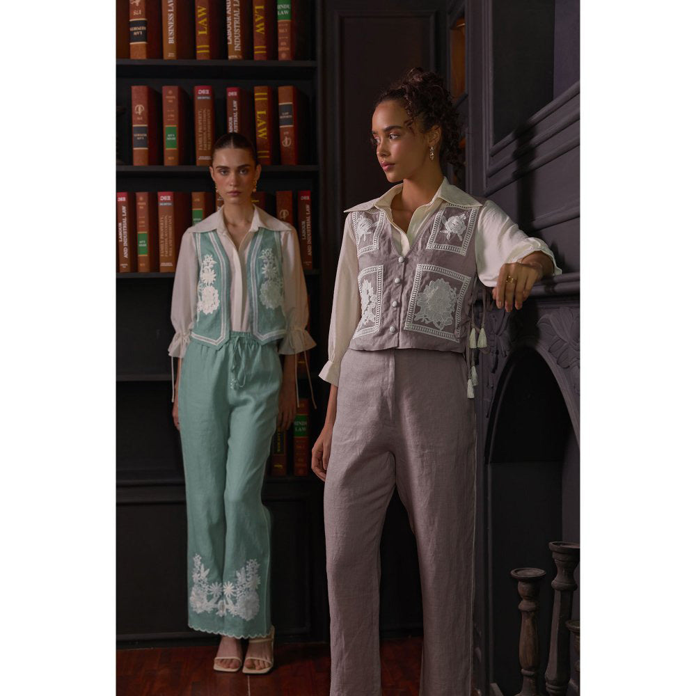 Label Deepika Nagpal Green Janette Co-Ord (Set of 3)