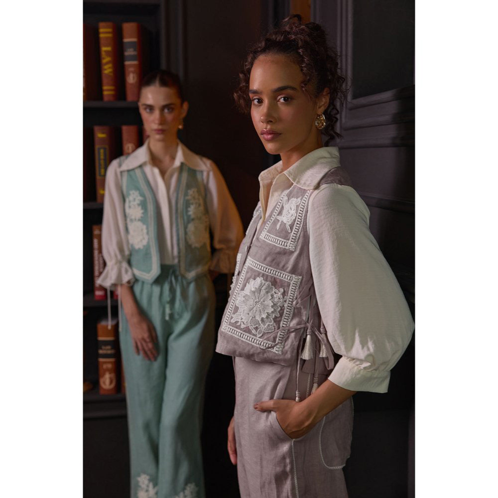 Label Deepika Nagpal Green Janette Co-Ord (Set of 3)