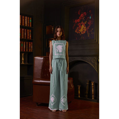 Label Deepika Nagpal Green Stacy Co-Ord (Set of 2)