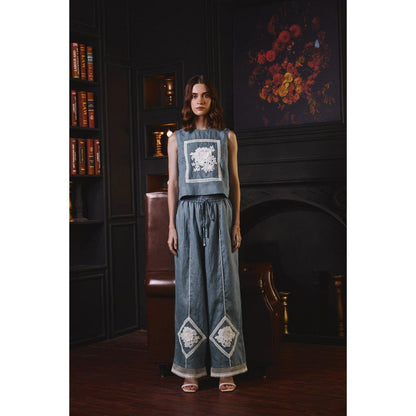 Label Deepika Nagpal Blue Stacy Co-Ord (Set of 2)