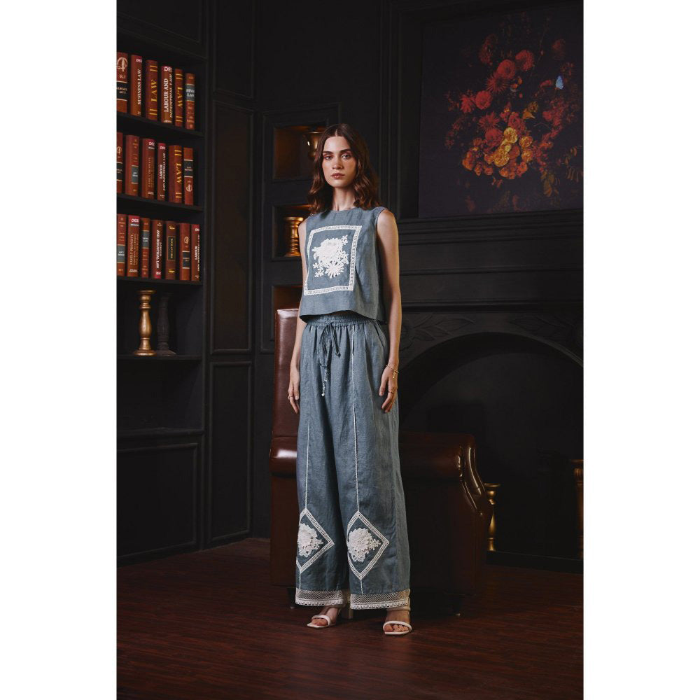 Label Deepika Nagpal Blue Stacy Co-Ord (Set of 2)