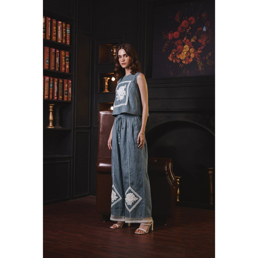 Label Deepika Nagpal Blue Stacy Co-Ord (Set of 2)