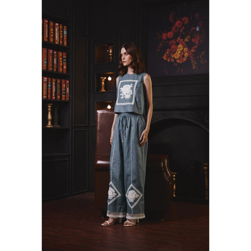 Label Deepika Nagpal Blue Stacy Co-Ord (Set of 2)