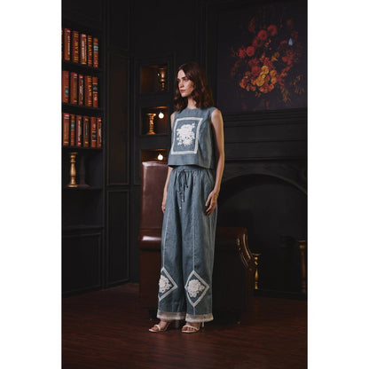 Label Deepika Nagpal Blue Stacy Co-Ord (Set of 2)