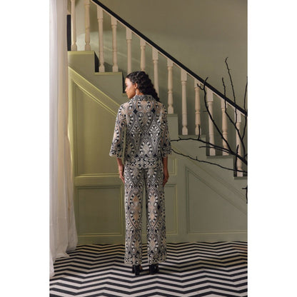 Label Deepika Nagpal Blue Juju Co-Ord (Set of 3)