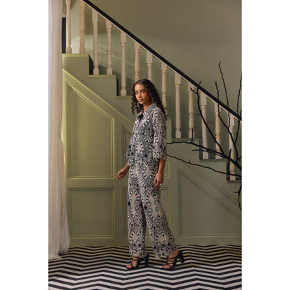 Label Deepika Nagpal Blue Juju Co-Ord (Set of 3)