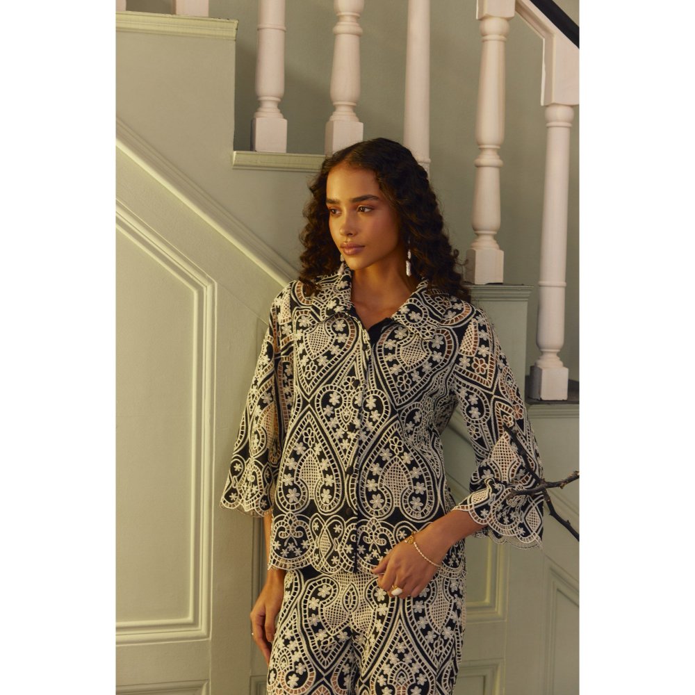 Label Deepika Nagpal Blue Juju Co-Ord (Set of 3)