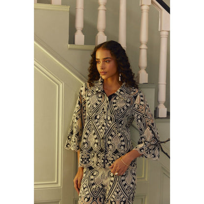 Label Deepika Nagpal Blue Juju Co-Ord (Set of 3)