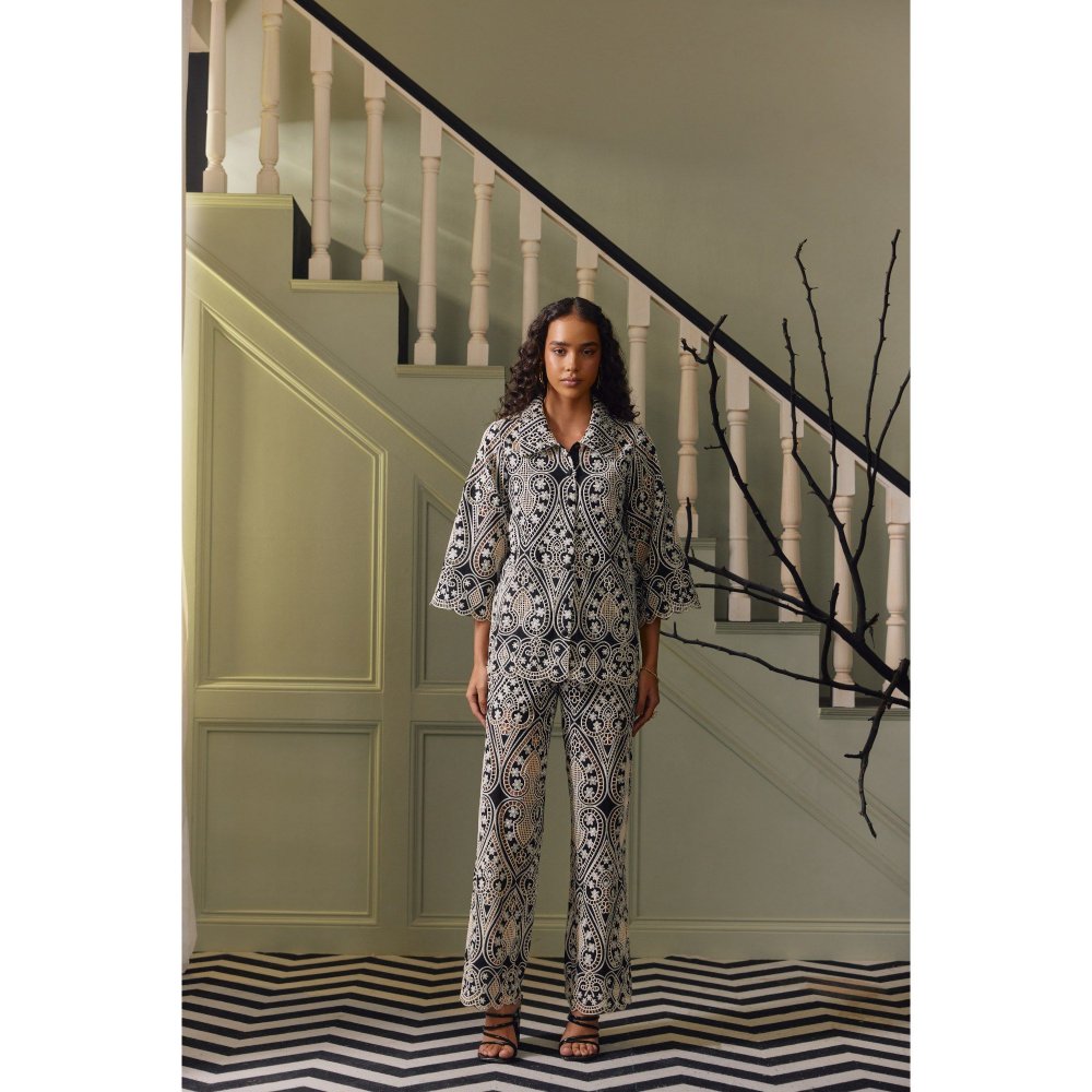 Label Deepika Nagpal Black Jen Co-Ord (Set of 3)