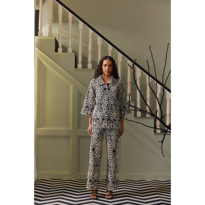 Label Deepika Nagpal Black Jen Co-Ord (Set of 3)