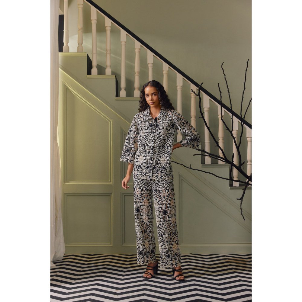 Label Deepika Nagpal Black Jen Co-Ord (Set of 3)