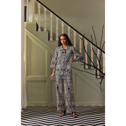 Label Deepika Nagpal Black Jen Co-Ord (Set of 3)