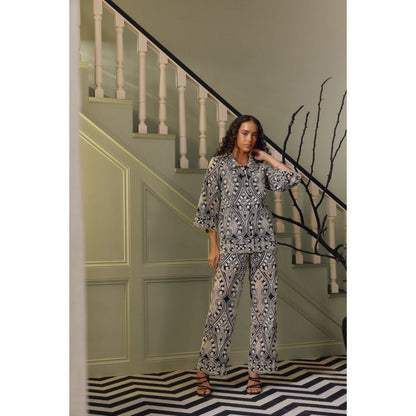 Label Deepika Nagpal Black Jen Co-Ord (Set of 3)