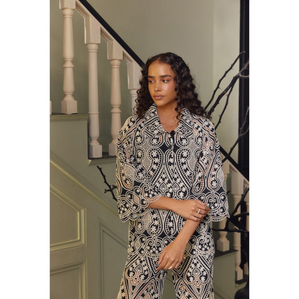 Label Deepika Nagpal Black Jen Co-Ord (Set of 3)