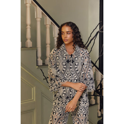 Label Deepika Nagpal Black Jen Co-Ord (Set of 3)