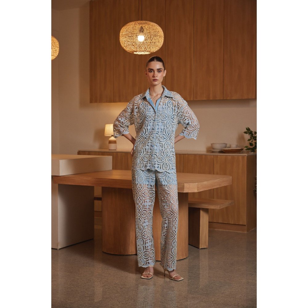 Label Deepika Nagpal Blue Serena Co-Ord (Set of 3)