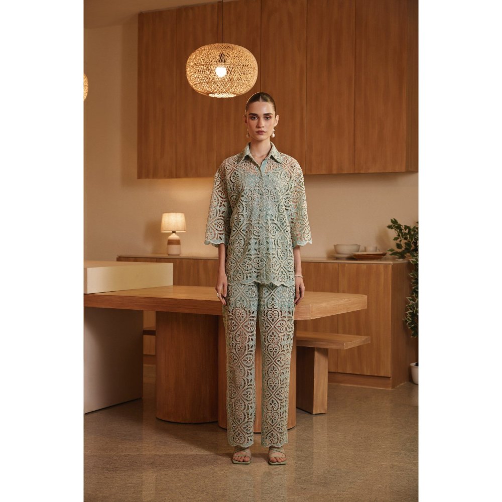 Label Deepika Nagpal Green Serena Co-Ord (Set of 3)