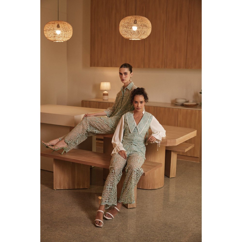 Label Deepika Nagpal Green Serena Co-Ord (Set of 3)