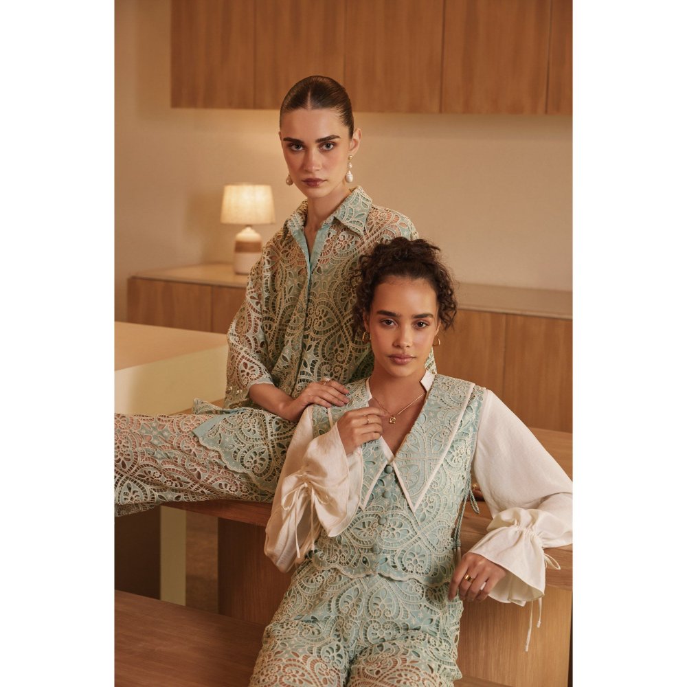 Label Deepika Nagpal Green Serena Co-Ord (Set of 3)